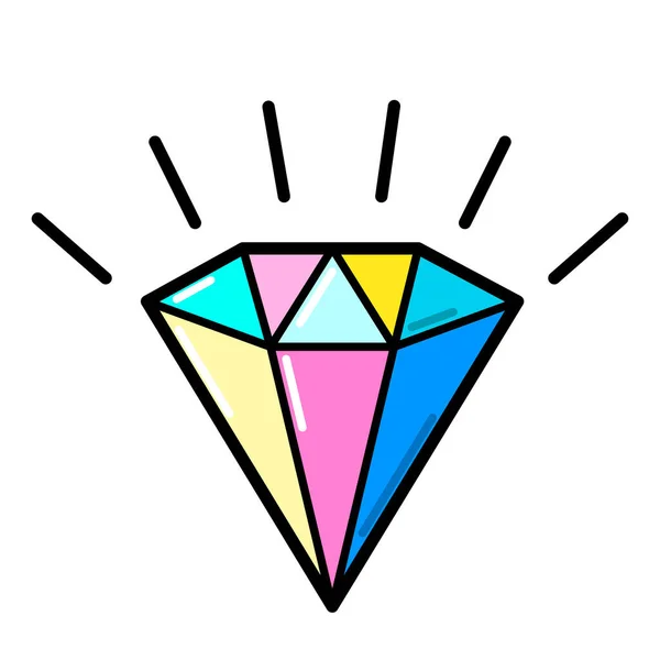 ダイヤモンド アイコン ライン アート 白い背景 ソーシャル メディアのアイコン ビジネス コンセプトです サイン — ストックベクタ