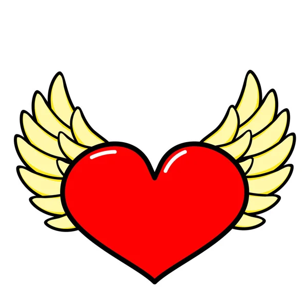 Καρδιά Φτερά Εικονίδιο Γραμμικό Σχέδιο Λευκό Φόντο Εικονίδιο Μέσων Κοινωνικής — Διανυσματικό Αρχείο