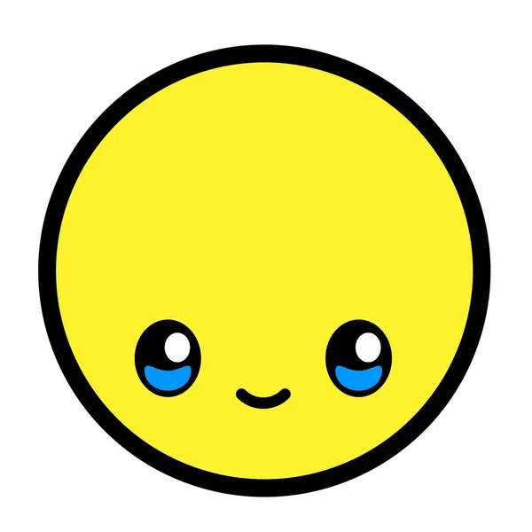 Cara Emoji Kawaii Plana Personagem Desenho Animado Engraçado Bonito Ícone —  Vetores de Stock
