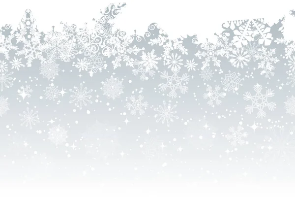 Güzel Sanatsal Kar Taneleri Kar Fırtınası Kutlama Dekorasyonu Için Noel — Stok Vektör