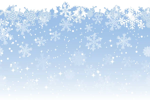 Tempesta Neve Bellissimi Fiocchi Neve Artistici Che Cadono Natale Sfondo — Vettoriale Stock
