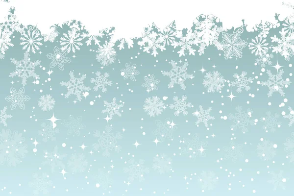 美しい芸術的な秋の雪の結晶の雪吹雪 お祝いの装飾デザインのためのクリスマス休暇の背景 — ストックベクタ