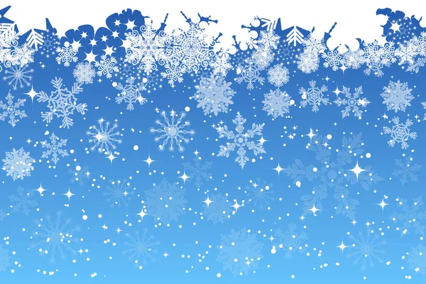 Tempesta Neve Bellissimi Fiocchi Neve Artistici Che Cadono Natale Sfondo — Vettoriale Stock
