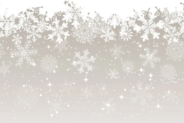 Śnieżna Zamieć Pięknych Artystycznych Płatków Śniegu Świąteczne Tło Świąteczne Świętowania — Wektor stockowy