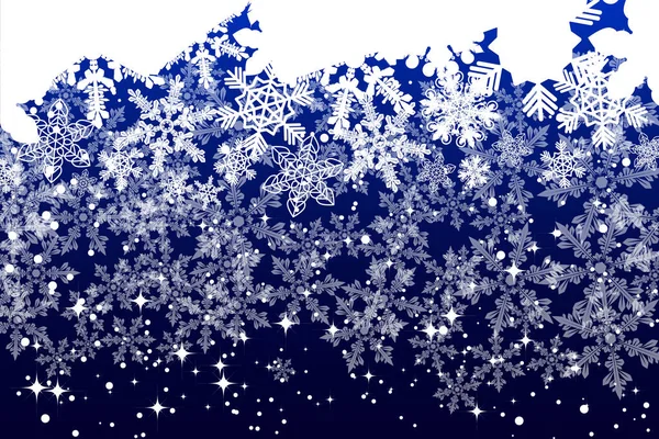 Nieve Ventisca Hermosa Caída Artística Copos Nieve Con Las Estrellas — Vector de stock