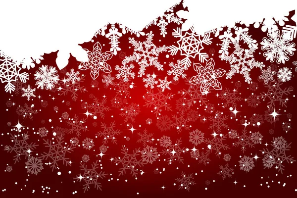 Snow Blizzard Beautiful Artistic Falling Snowflakes Stars Christmas Holiday Background — Stock Vector