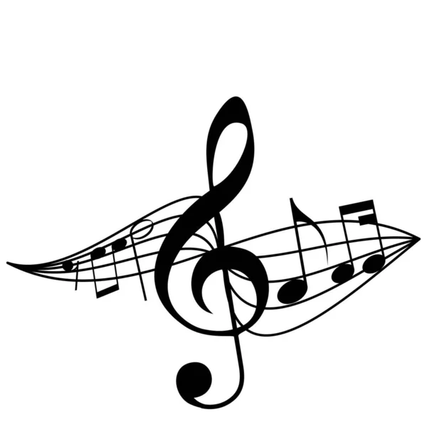 Melodielijn Met Treble Clef Noten Muziekfestivals Achtergrond Klassieke Concertillustratie Voor — Stockvector