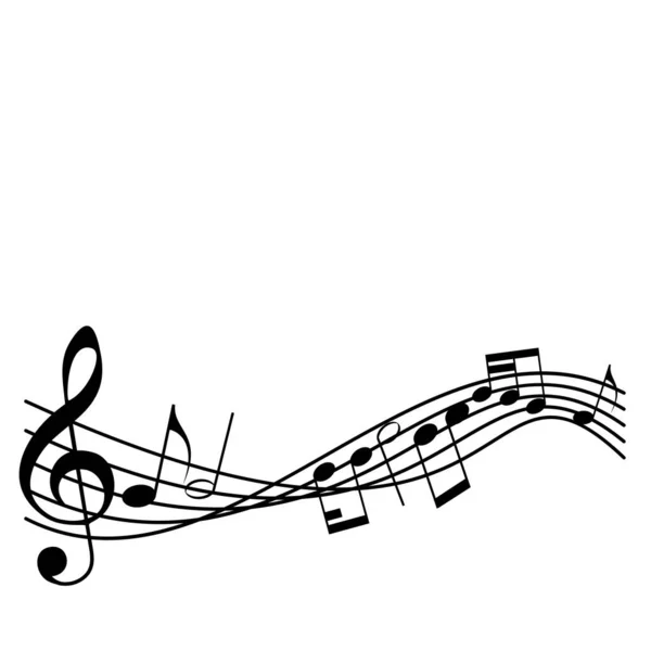 Linea Melodica Con Chiave Violino Note Musica Festival Sfondo Illustrazione — Vettoriale Stock