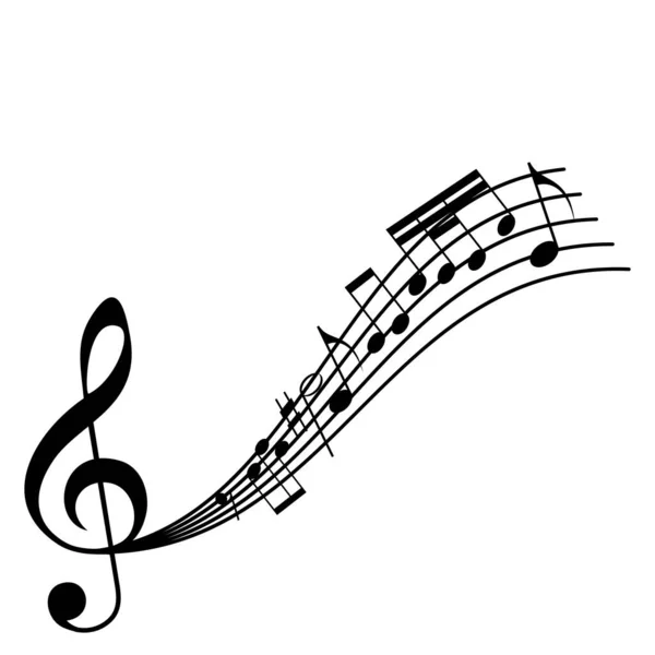 高音のクリフとメロディーライン ノート 音楽祭の背景 パーティーフライヤー ショーバナーのための古典的なコンサートイラスト — ストックベクタ