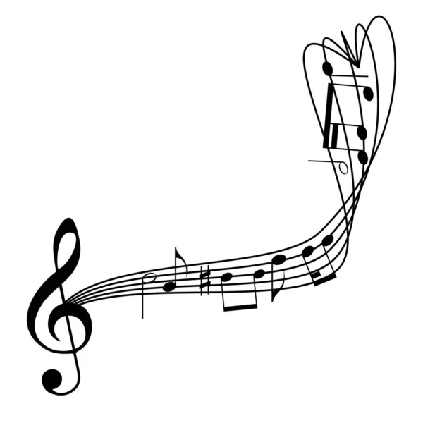 Linea Melodica Con Chiave Violino Note Musica Festival Sfondo Illustrazione — Vettoriale Stock