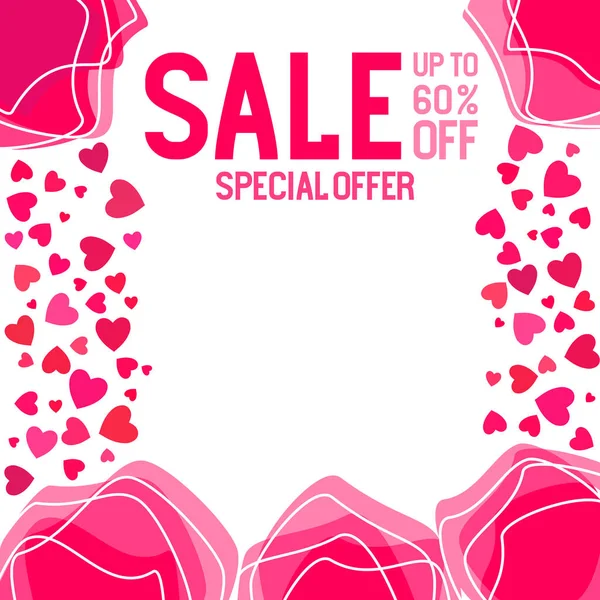 Försäljning Organiska Former Bakgrund Rose Flower Online Shopping Discount Erbjudande — Stock vektor