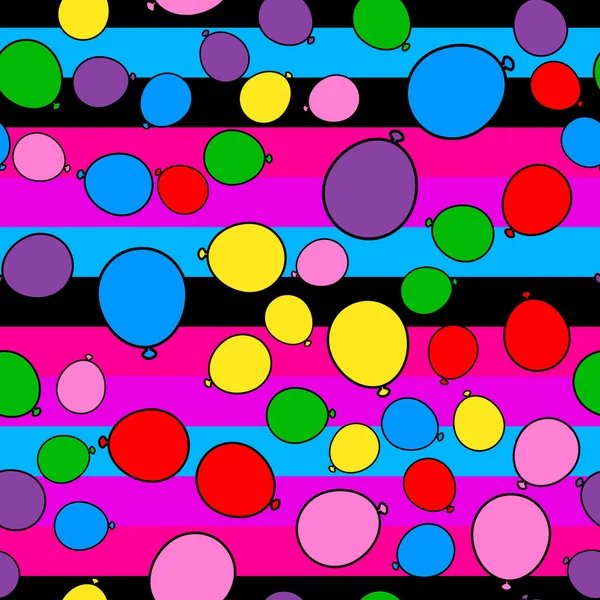 Färgglada Ballong Sömlöst Mönster Vit Bakgrund Pappersutskriftsdesign Abstrakt Retro Vektor — Stock vektor
