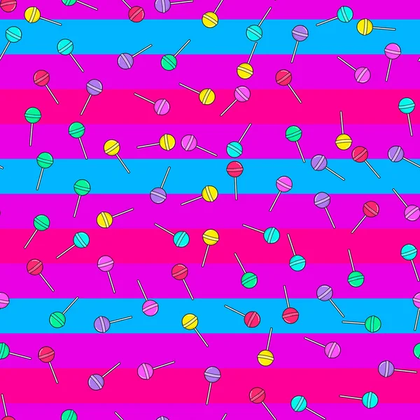 Patrón Lollipop Inconsútil Colorido Sobre Fondo Blanco Diseño Impresión Papel — Vector de stock