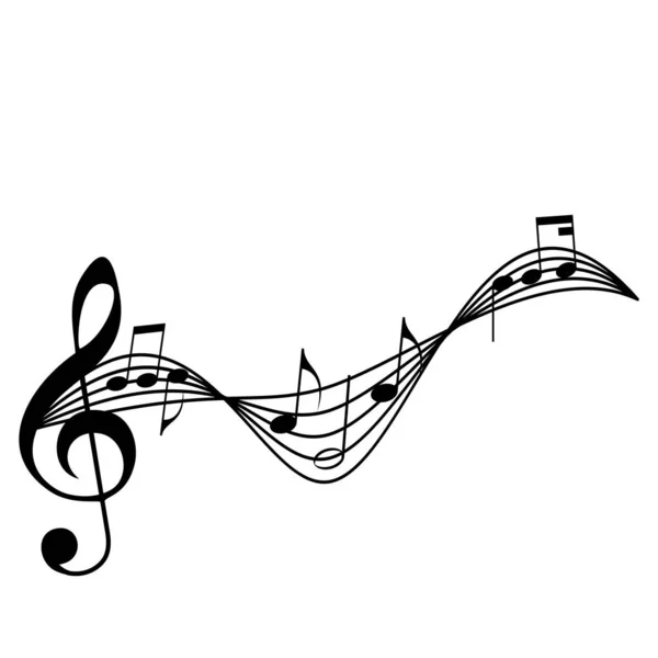 高音のクリフとメロディーライン ノート 音楽祭の背景 パーティーフライヤー ショーバナーのための古典的なコンサートイラスト — ストックベクタ