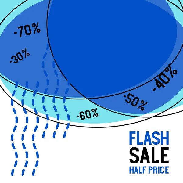Продажа Органических Форм Фона Flash Sale Half Price Minimal Абстрактный — стоковый вектор