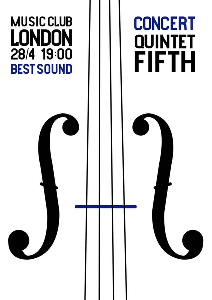 バイオリンの料金 簡潔なミニマルな背景 祭りのポスター 単語コンサート 最高の音とメディアバナー ベクターイラストデジタルデザイン — ストックベクタ