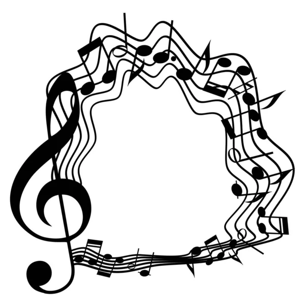 Мелодичная Линия Тройным Ключом Ноты Музыкальные Фестивали Классическая Концертная Иллюстрация — стоковый вектор