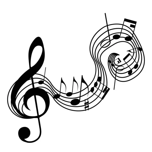 Мелодичная Линия Тройным Ключом Ноты Музыкальные Фестивали Классическая Концертная Иллюстрация — стоковый вектор