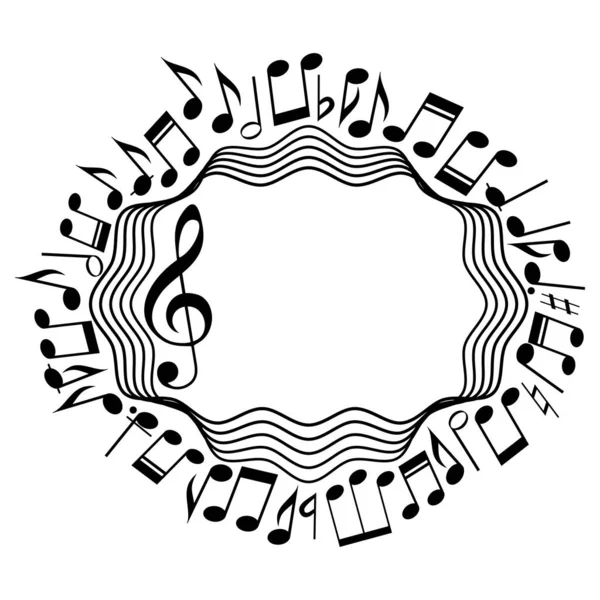 Γραμμή Μελωδίας Τριπλό Ντεκολτέ Νότες Μουσικά Φεστιβάλ Φόντο Κλασική Εικονογράφηση — Διανυσματικό Αρχείο