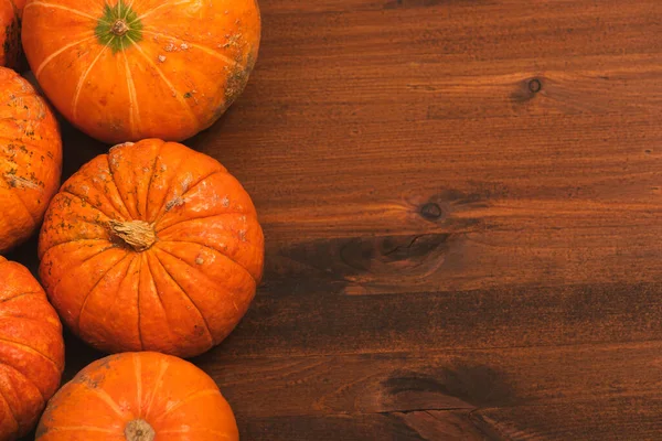 Zucche Halloween Arancione Autunno Sfondo Legno Rustico Concetto Sfondo Celebrazione — Foto Stock