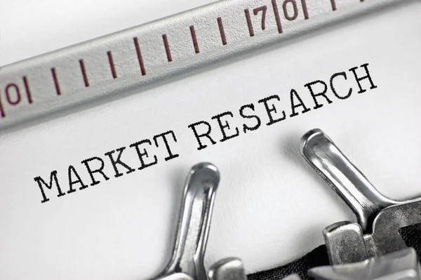 Market Research Header Text Macro Closeup Typewriter Typed Marketing Business Fotos De Bancos De Imagens