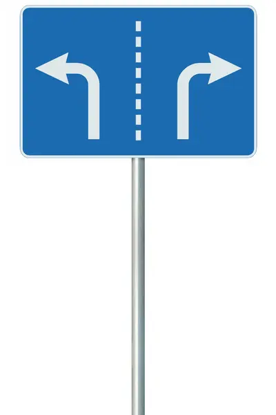 Соответствующие Полосы Движения Различных Маневров Перекрестке Впереди Дорожного Знака Изолированный Стоковое Изображение