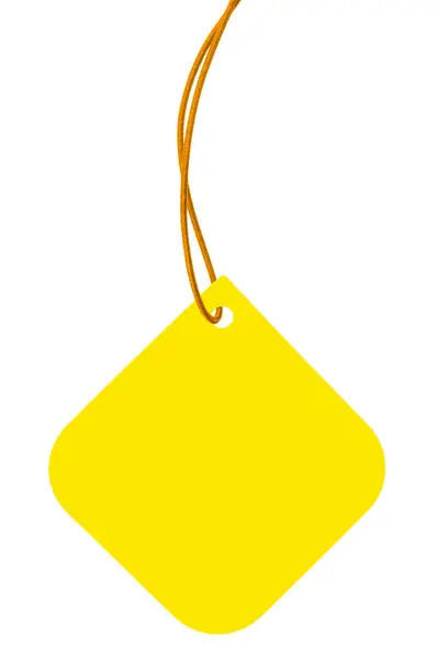 Tomma Gula Kartong Försäljning Tag Och Gyllene Strängar Tomma Square — Stockfoto