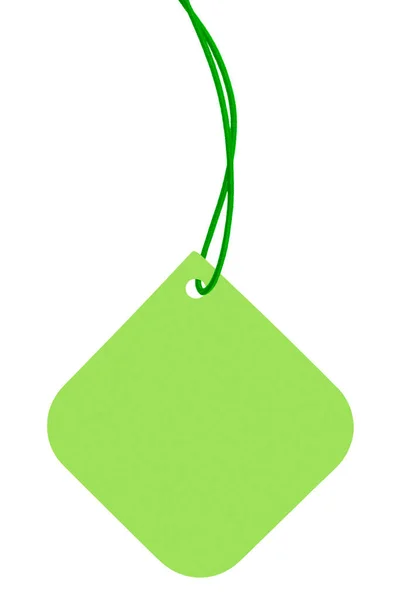 Чистый Лайм Зеленый Картон Продажа Метки Неоновая Зеленая Нить Пустой — стоковое фото