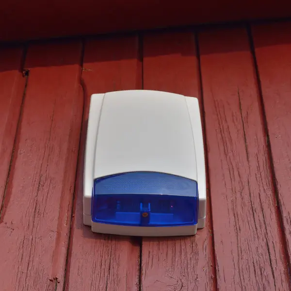 Luz Estroboscópica Alarma Seguridad Azul Montada Pared Unidad Del Sistema Fotos De Stock Sin Royalties Gratis