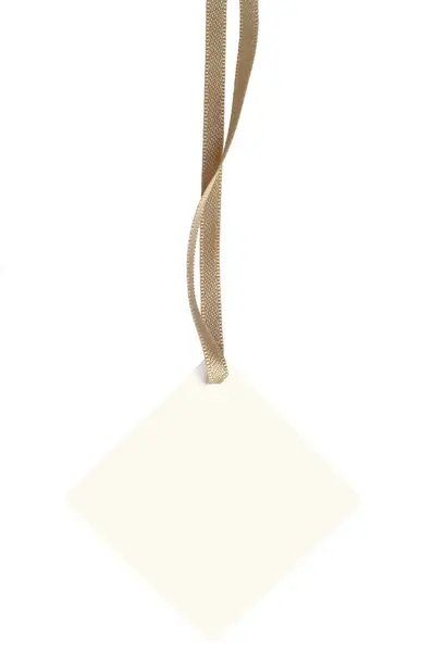 Bright Ivory White Obdélníkový Lepenkový Prodej Štítek Béžový Řetězec Cena Stock Fotografie