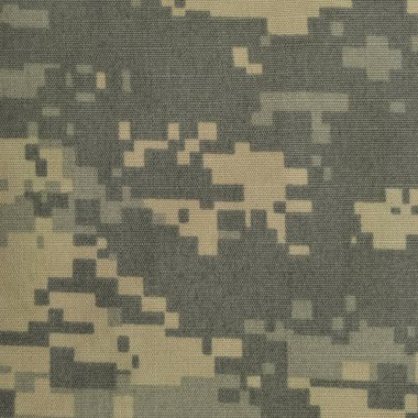 Evrensel kamuflaj deseni, ordu üniformalı dijital kamuflaj, Amerikan askeri ACU makro yakın çekim, geniş dikey yırtık önleyici kumaş dokusu arka plan, yeşillik, sarı çöl kumu teni, kentsel boz rengi NYCO, naylon, pamuk, desenli kumaş.