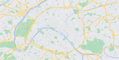 Paris, Fransa 'nın katmanlı düzenlenebilir vektör çizimi.