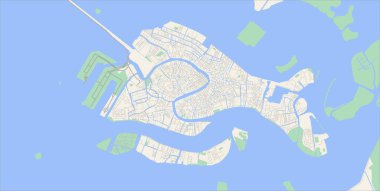 Katmanlı düzenlenebilir vektör çizimi Venedik haritası, İtalya