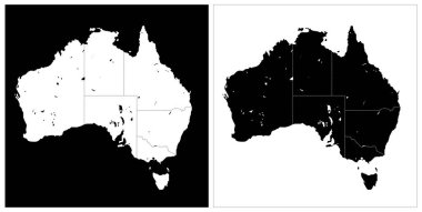 Avustralya 'nın katmanlı düzenlenebilir vektör çizimi haritası