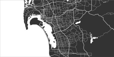 Katmanlı düzenlenebilir vektör çizimi ana hatları San Diego, ABD