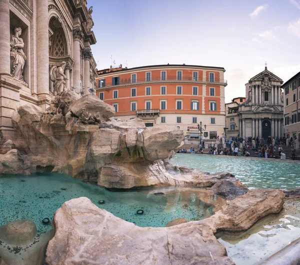 Slavná Fontána Trevi Římě Itálie Ráno — Stock fotografie