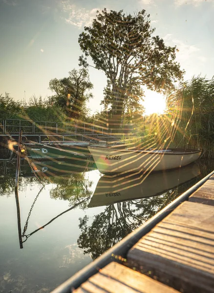 Boat Lake Balaton Morning — Stock Photo, Image