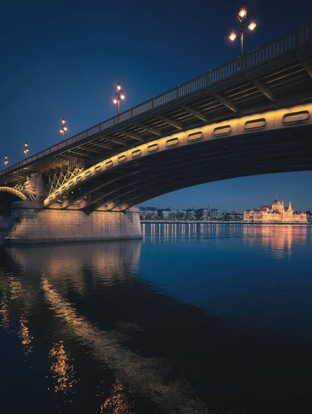 Famoso Puente Margaret Atardecer Budapest — Foto de Stock
