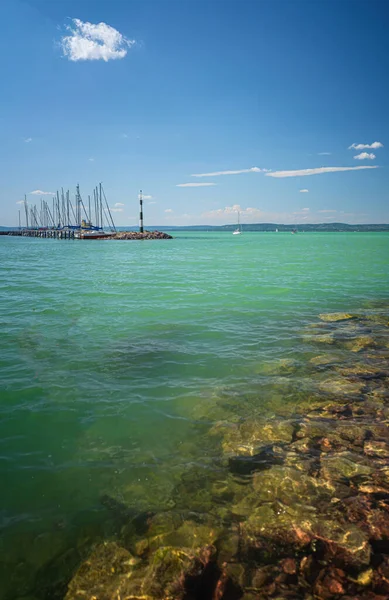 Zeilboten Haven Aan Het Balatonmeer Hongarije Zomer — Stockfoto