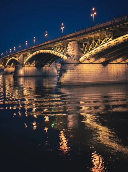 Famosa Ponte Margaret Entardecer Budapeste — Fotografia de Stock