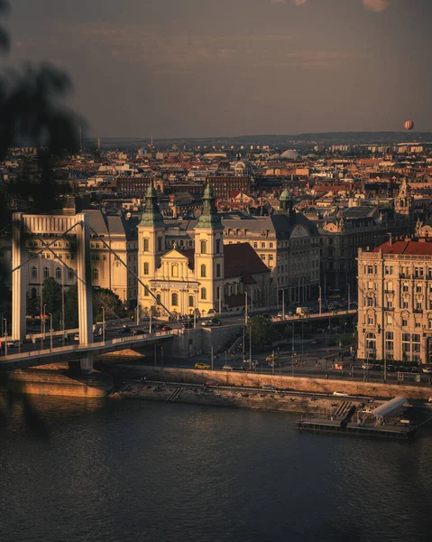 Vista Budapest Con Puente Elisabeth Primavera — Foto de Stock