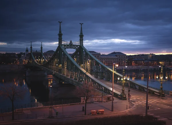 Amazing Morning Photo Liberty Bridge Budapest Hungary — Stock Photo, Image
