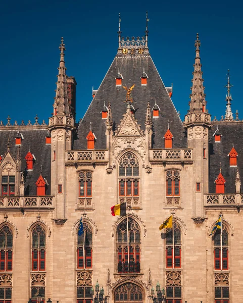 Torre Provinciaal Hof Praça Mercado Bruges — Fotografia de Stock