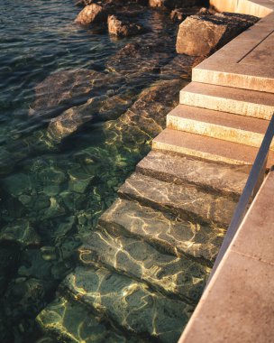 Hırvatistan 'da yaz aylarında deniz manzarası