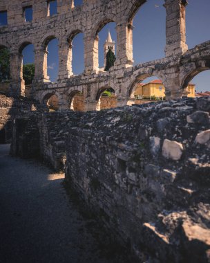 Hırvatistan 'daki ünlü Pula Arena' nın içi