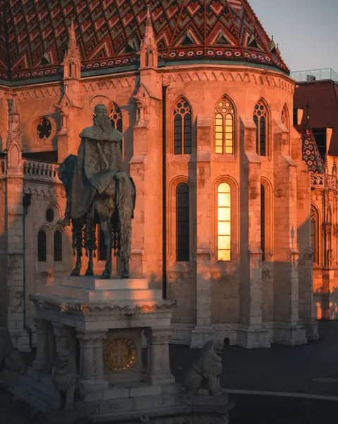 Vista Matutina Famosa Iglesia Mathias Budapest — Foto de Stock