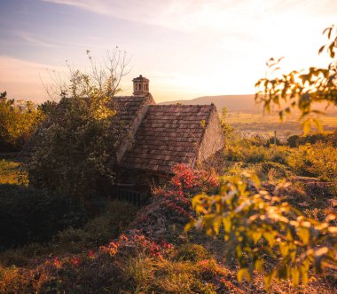 Abandoned House in Hegymagas, Hungary at Autumn Sunset