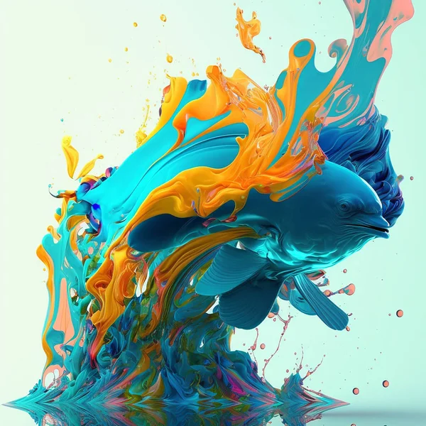 Picture Fish Paint — Foto de Stock