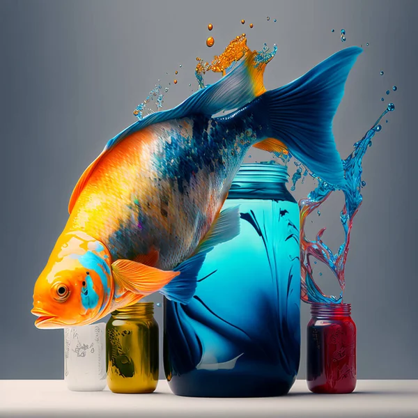 Picture Fish Paint Stok Resim