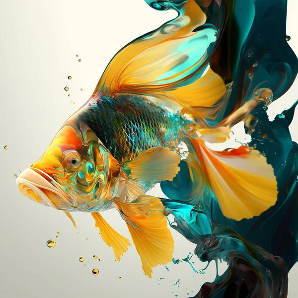 Picture Fish Paint Stock Kép